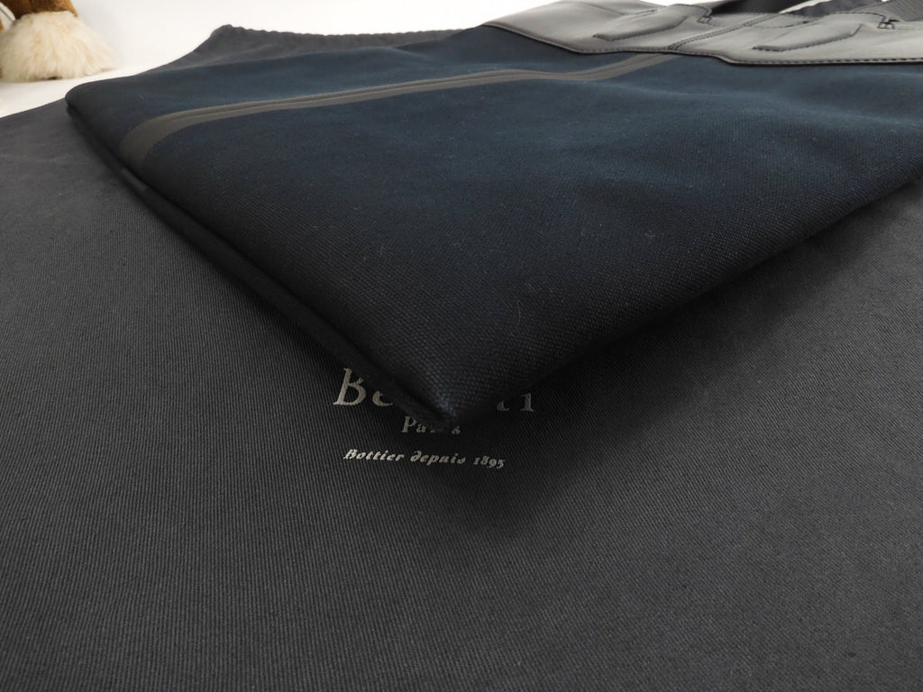 Berluti Château Conto/borsa tote sottile in pelle nera da uomo rarissima @U0147