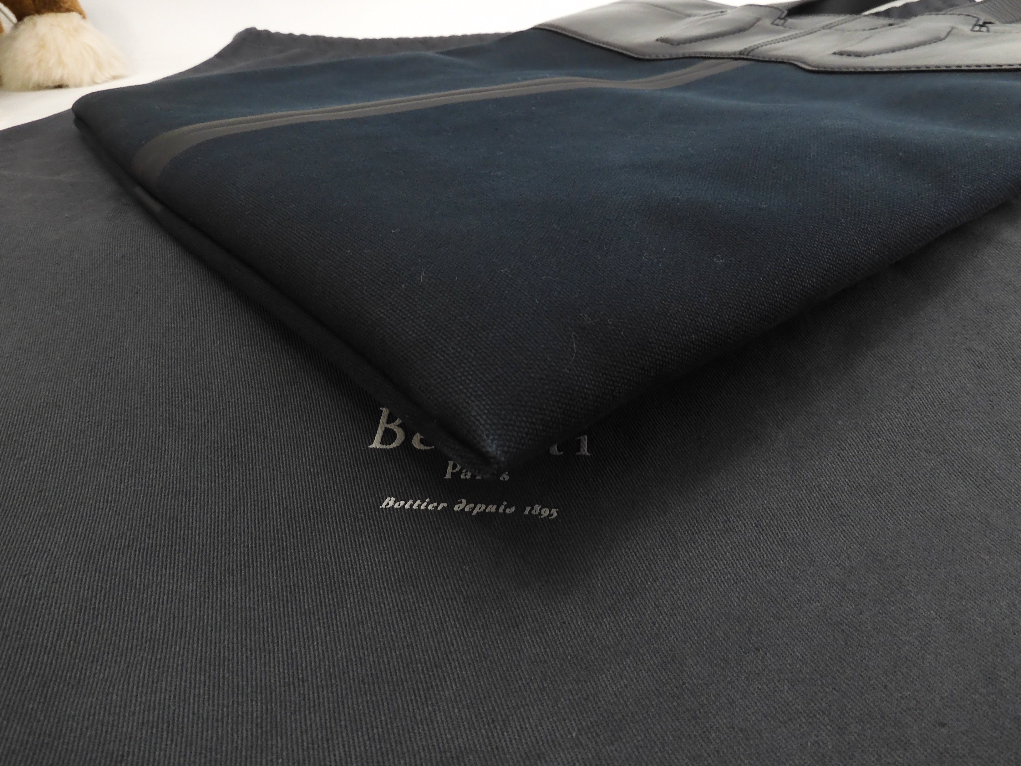 Berluti Château Conto/borsa tote sottile in pelle nera da uomo rarissima @U0147