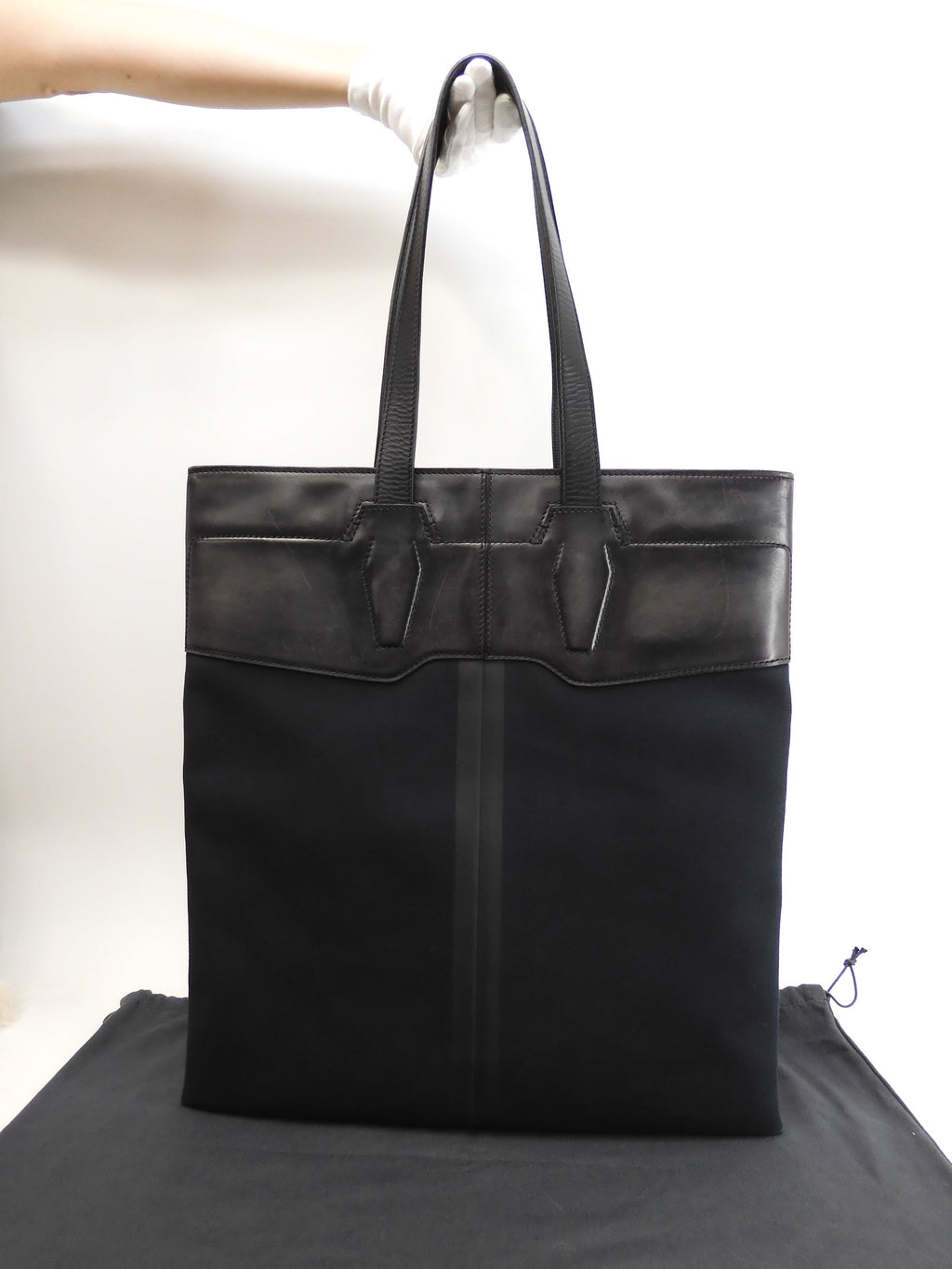 Berluti Château Conto/borsa tote sottile in pelle nera da uomo rarissima @U0147