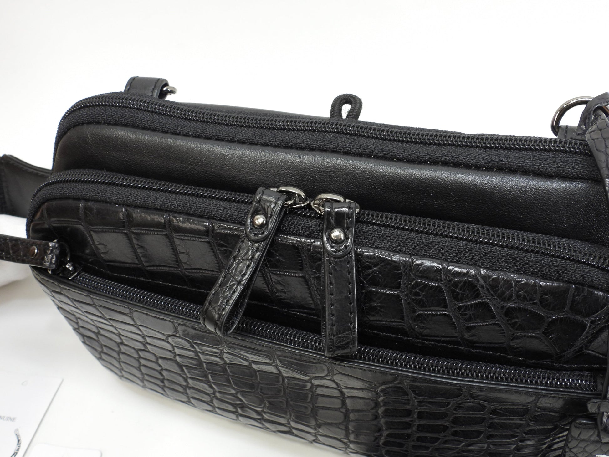 I'LLbe Bum Bag coccodrillo opaco nero Borsa a tracolla Pochette Nuovo@ 42