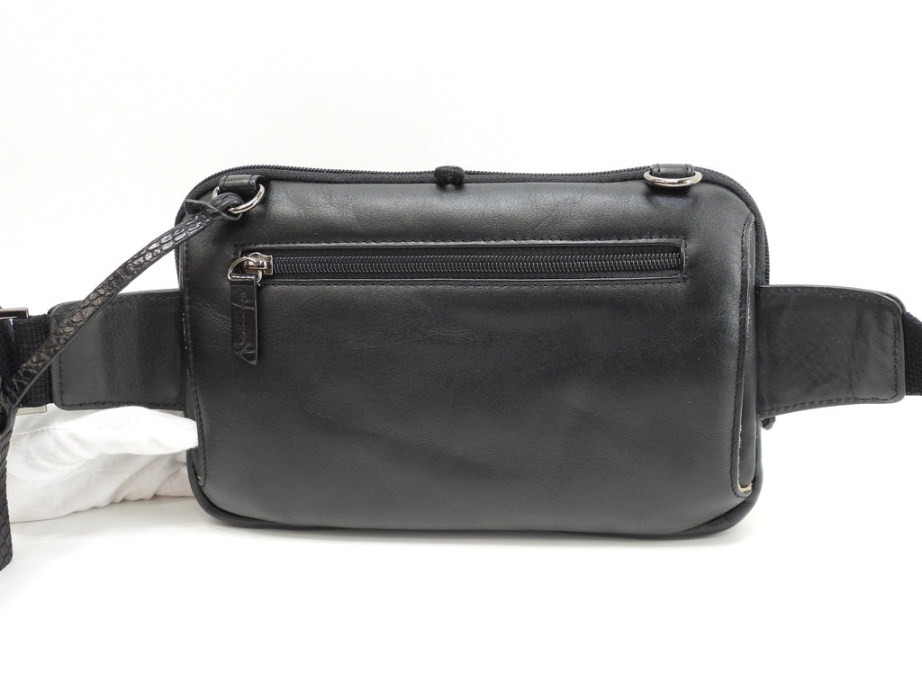 I'LLbe Bum Bag coccodrillo opaco nero Borsa a tracolla Pochette Nuovo@ 42