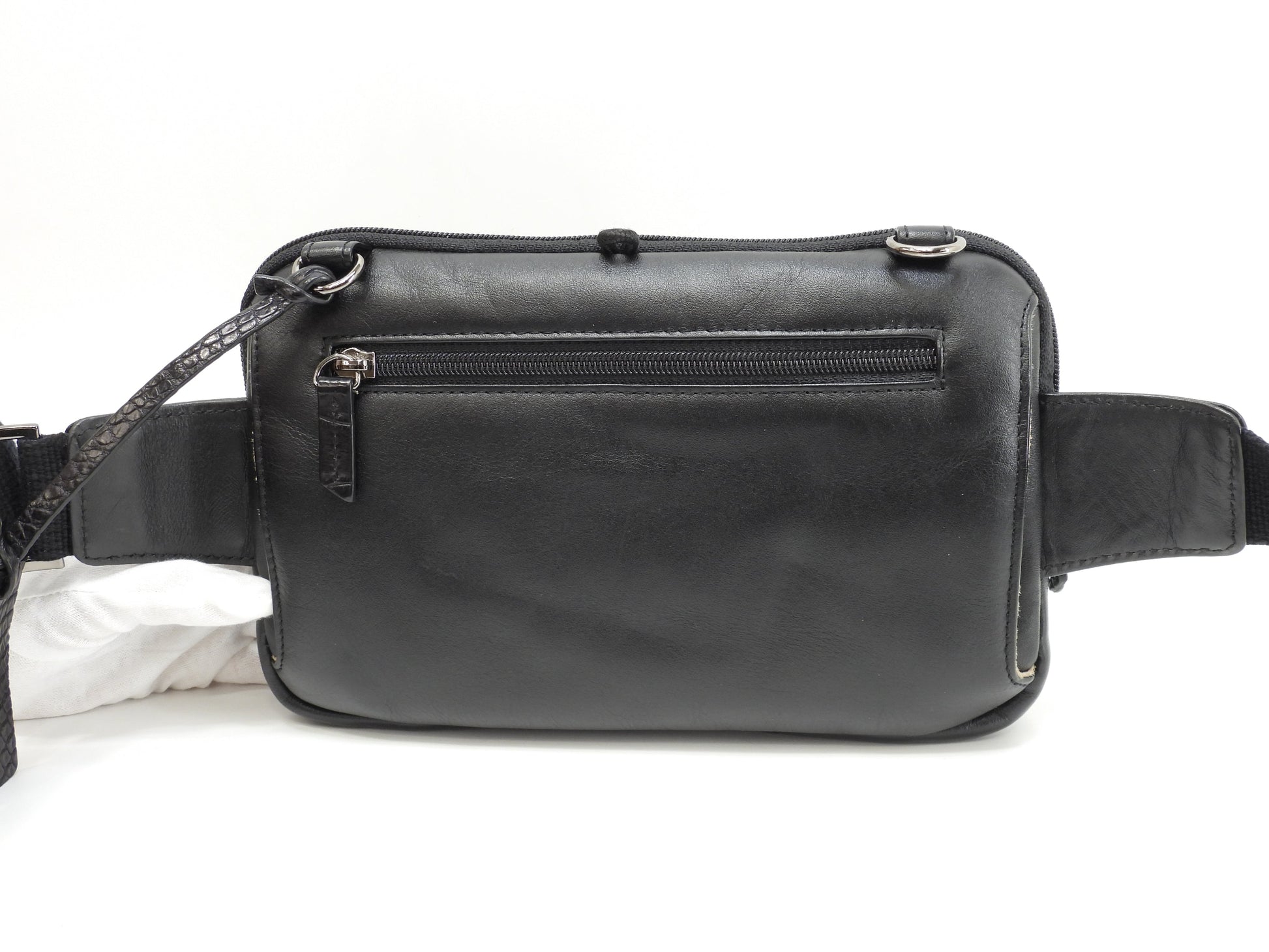 I'LLbe Bum Bag coccodrillo opaco nero Borsa a tracolla Pochette Nuovo@ 42