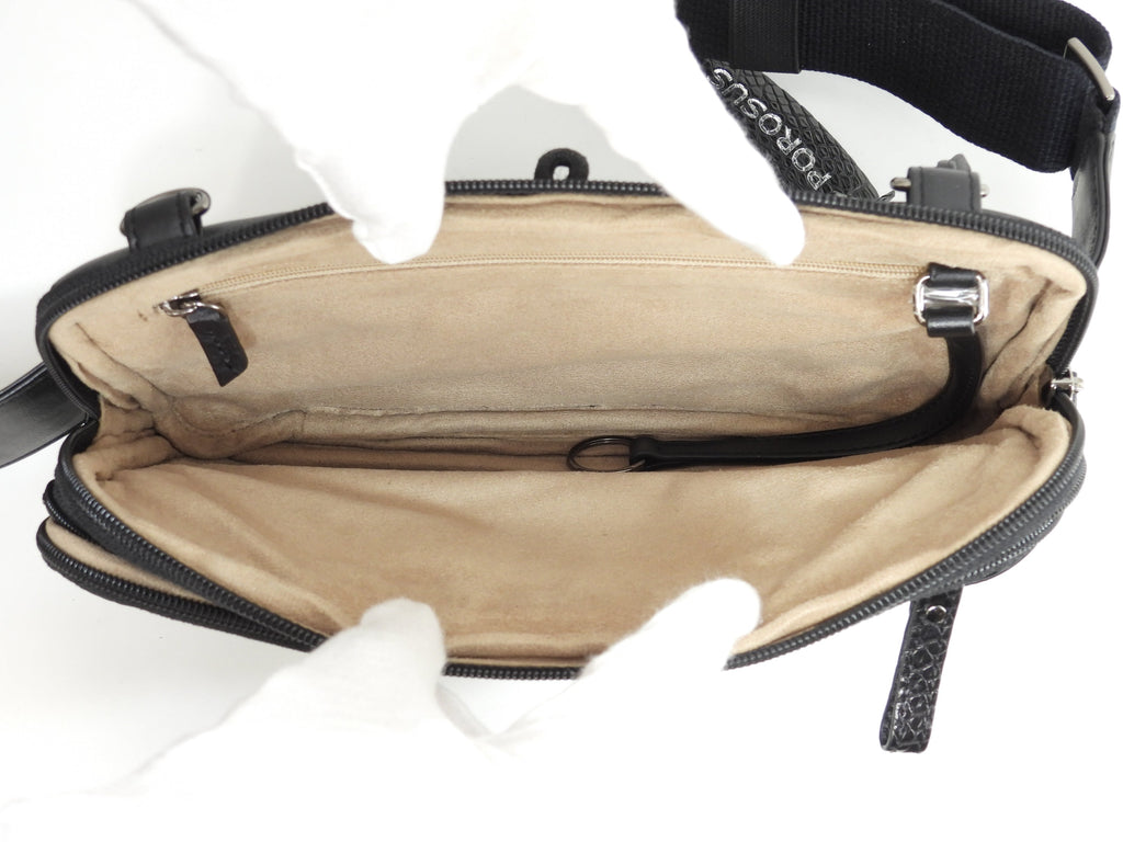 I'LLbe Bum Bag coccodrillo opaco nero Borsa a tracolla Pochette Nuovo@ 42