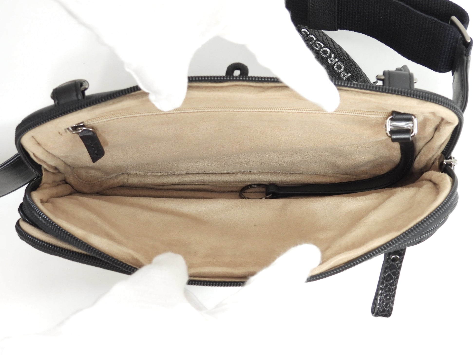 I'LLbe Bum Bag coccodrillo opaco nero Borsa a tracolla Pochette Nuovo@ 42