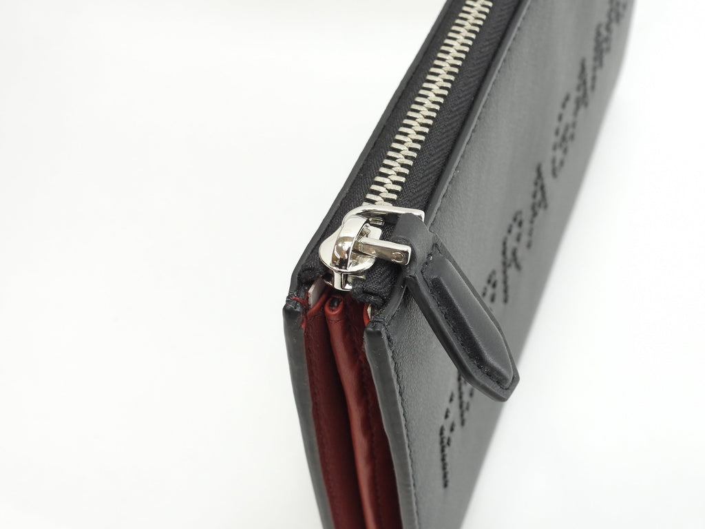 Salvatore Ferragamo Clutch Bag Logo a pois Pelle Nera Pochette Nuova @IY24A121 2