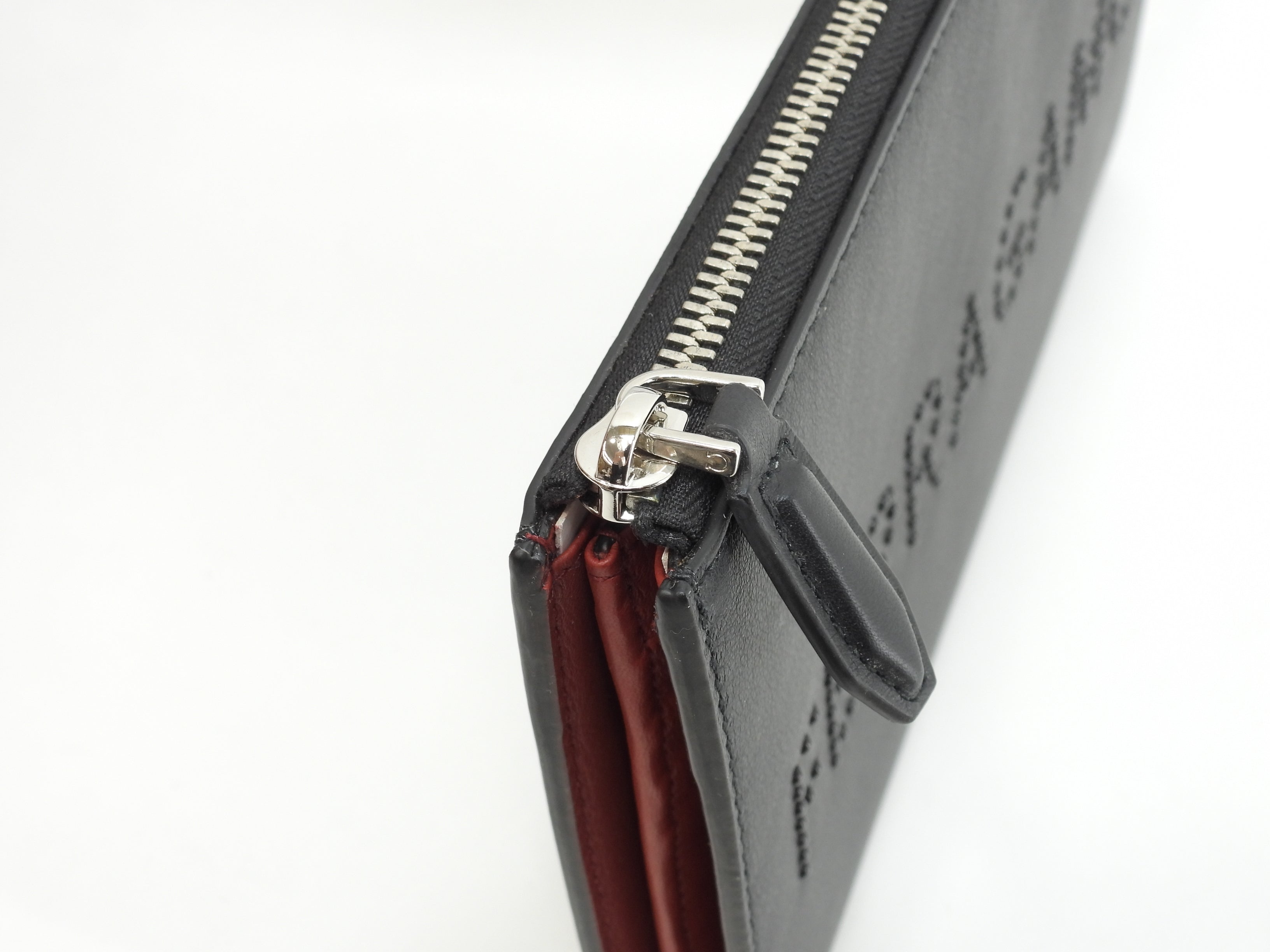 Salvatore Ferragamo Clutch Bag Logo a pois Pelle Nera Pochette Nuova @IY24A121 2
