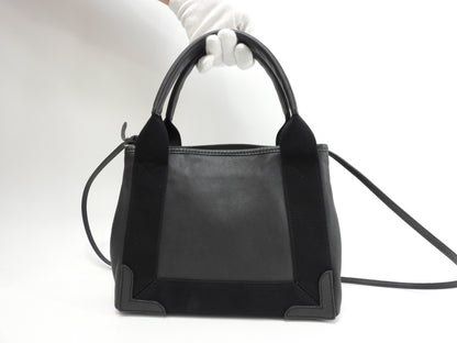 Balenciaga Navy Cabas XS in pelle nera, pochette mini borsa a mano, ottime condizioni @ 358