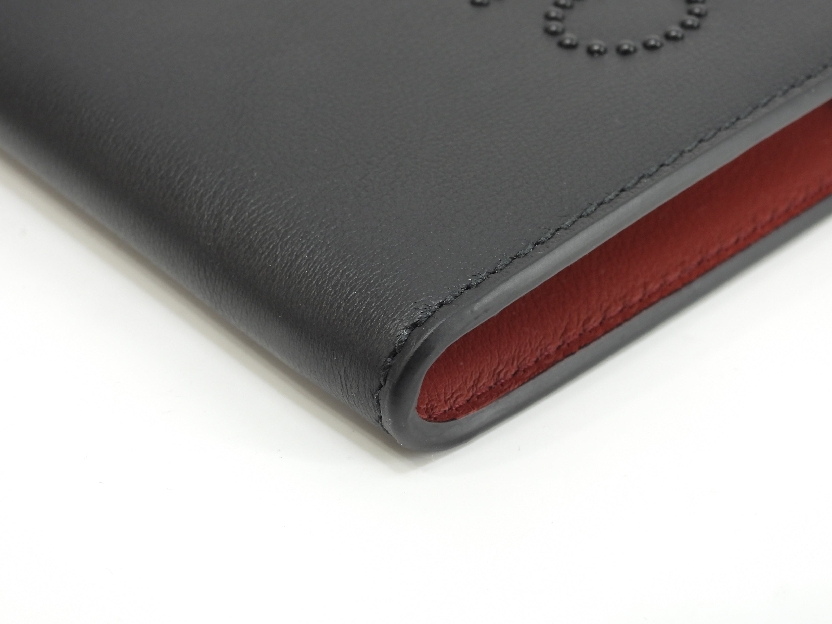 Salvatore Ferragamo Clutch Bag Logo a pois Pelle Nera Pochette Nuova @IY24A121 2