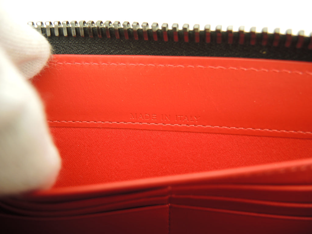 Christian Louboutin portafoglio lungo Panettone borchie pelle nera portafoglio con zip mai usato@ 6