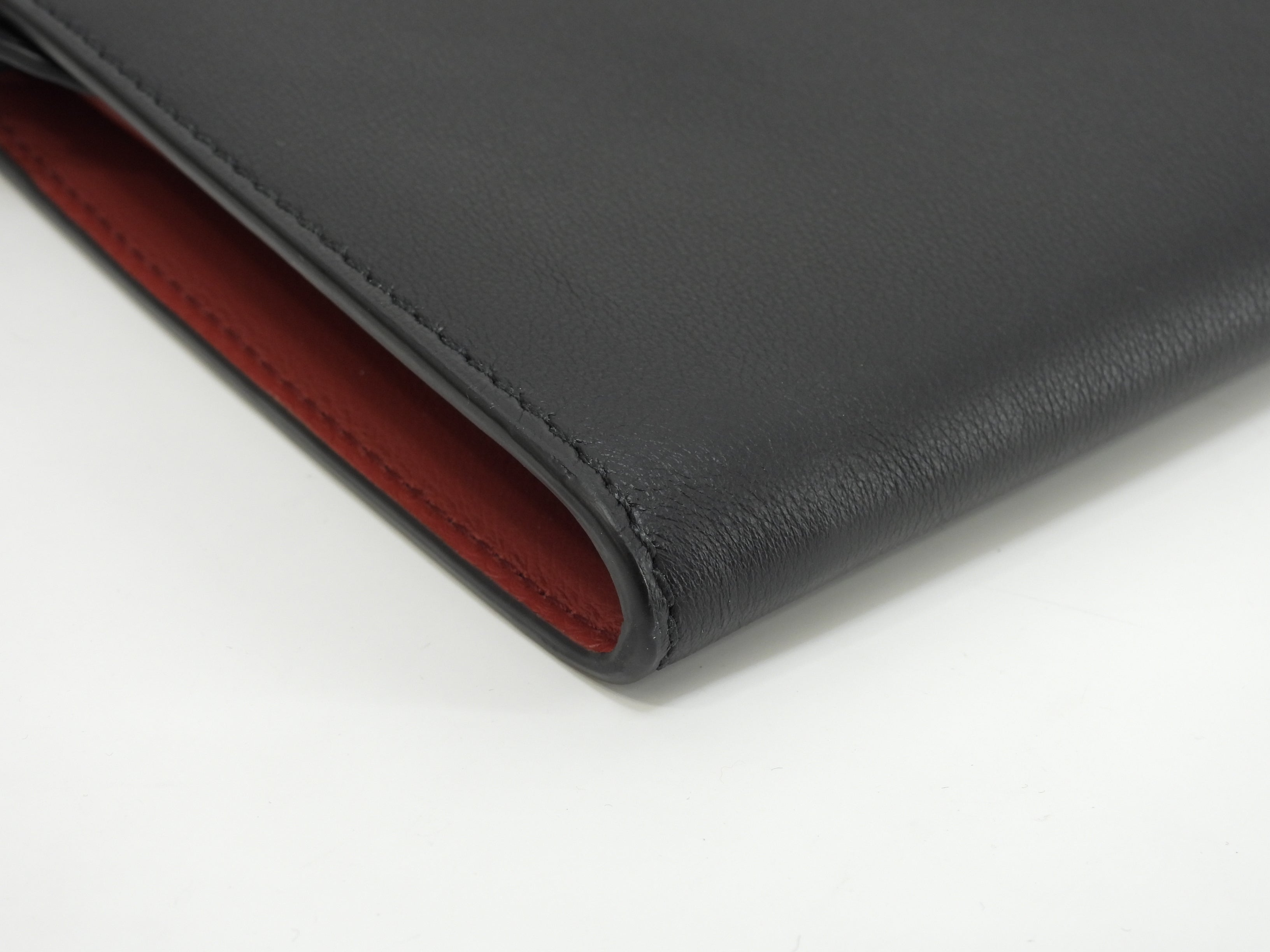 Salvatore Ferragamo Clutch Bag Logo a pois Pelle Nera Pochette Nuova @IY24A121 2