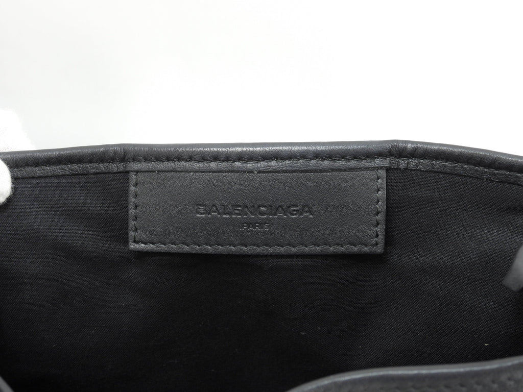 Balenciaga Navy Cabas XS in pelle nera, pochette mini borsa a mano, ottime condizioni @ 358