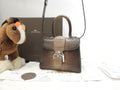 Delvaux Brillant Mini Alligator Leather Handbag Pochette Sfumata Grigio-Marrone @ 1