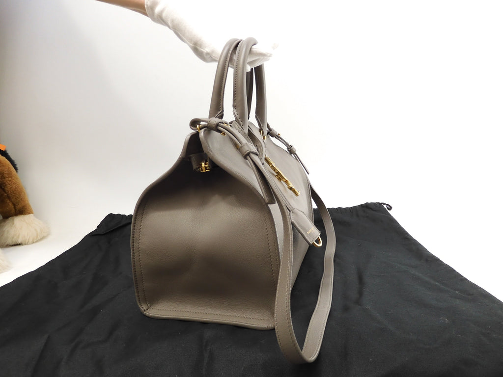 Saint Laurent Cabas Small YSL in pelle grigia Borsa a mano Classic YSL Cabas @ 75
