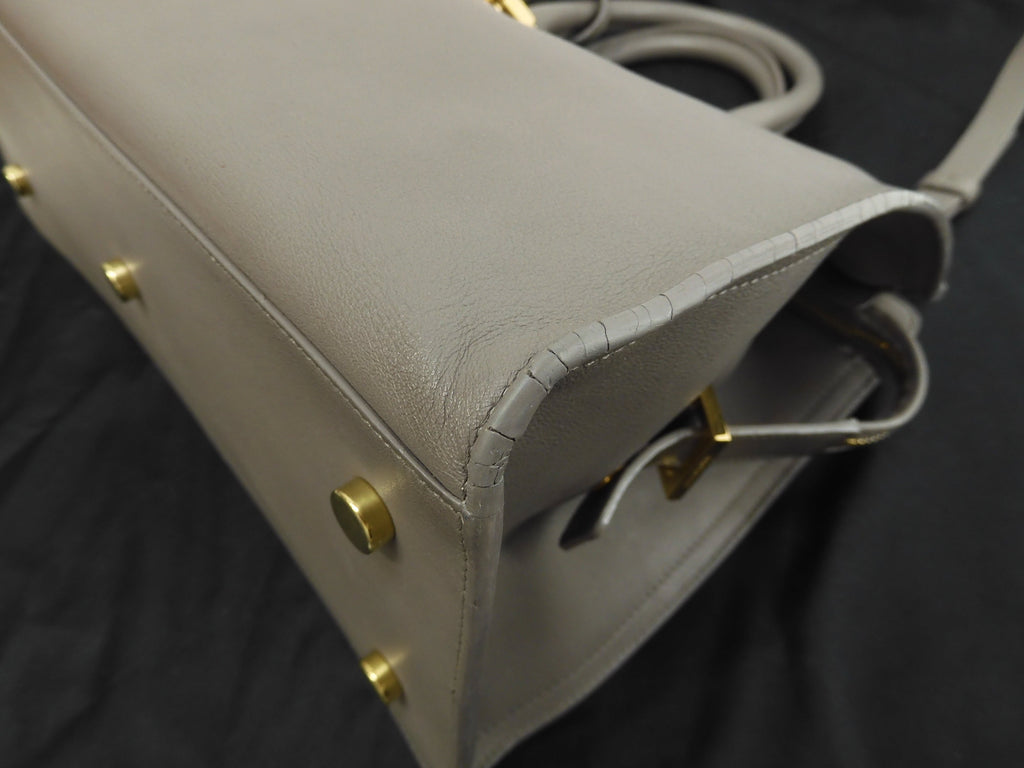 Saint Laurent Cabas Small YSL in pelle grigia Borsa a mano Classic YSL Cabas @ 75