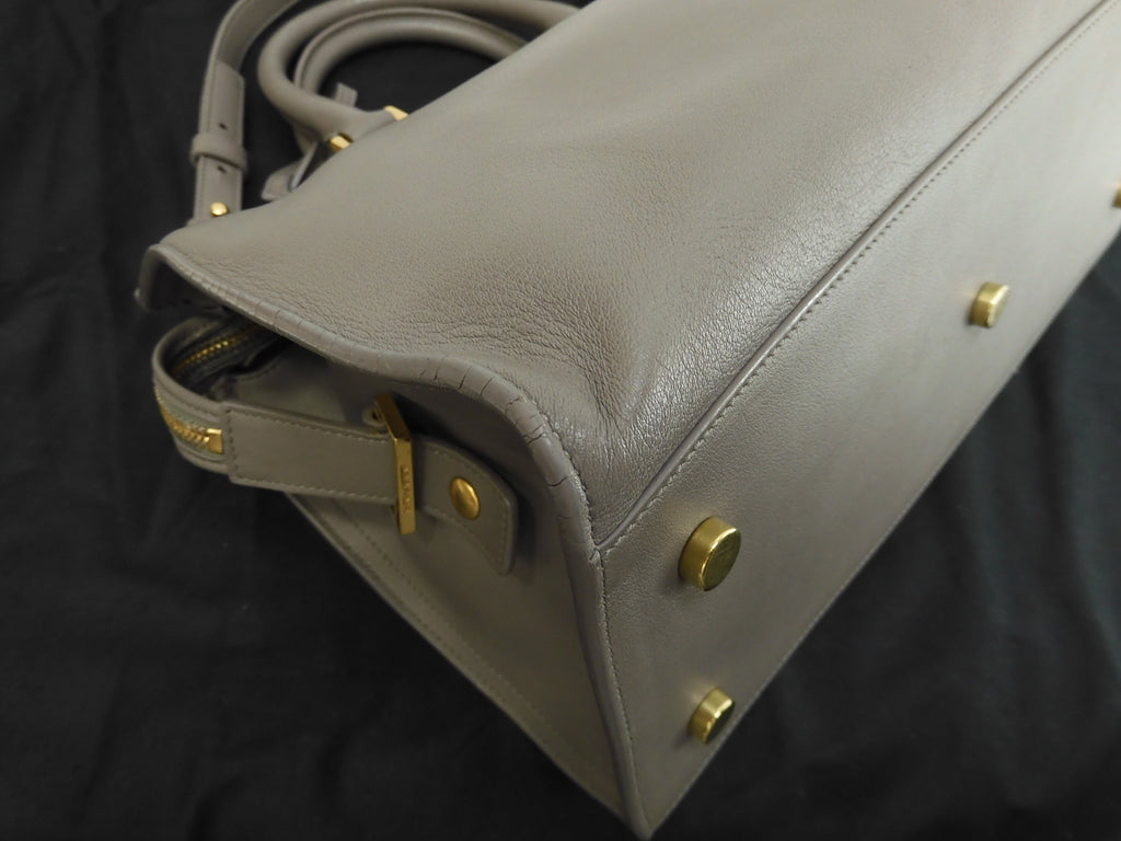 Saint Laurent Cabas Small YSL in pelle grigia Borsa a mano Classic YSL Cabas @ 75