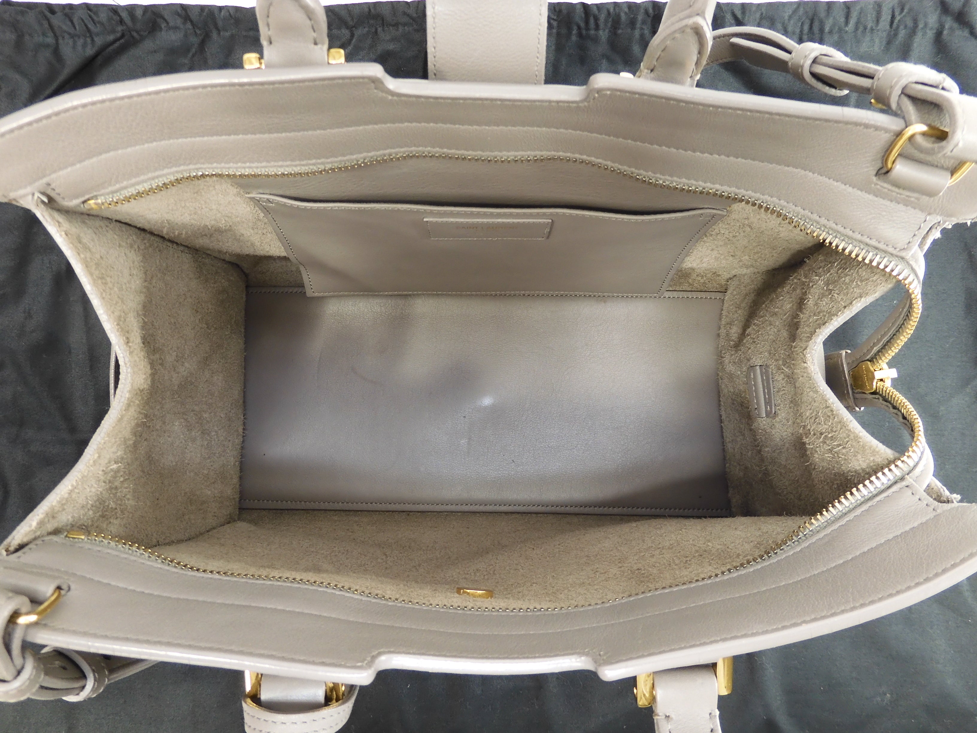 Saint Laurent Cabas Small YSL in pelle grigia Borsa a mano Classic YSL Cabas @ 75