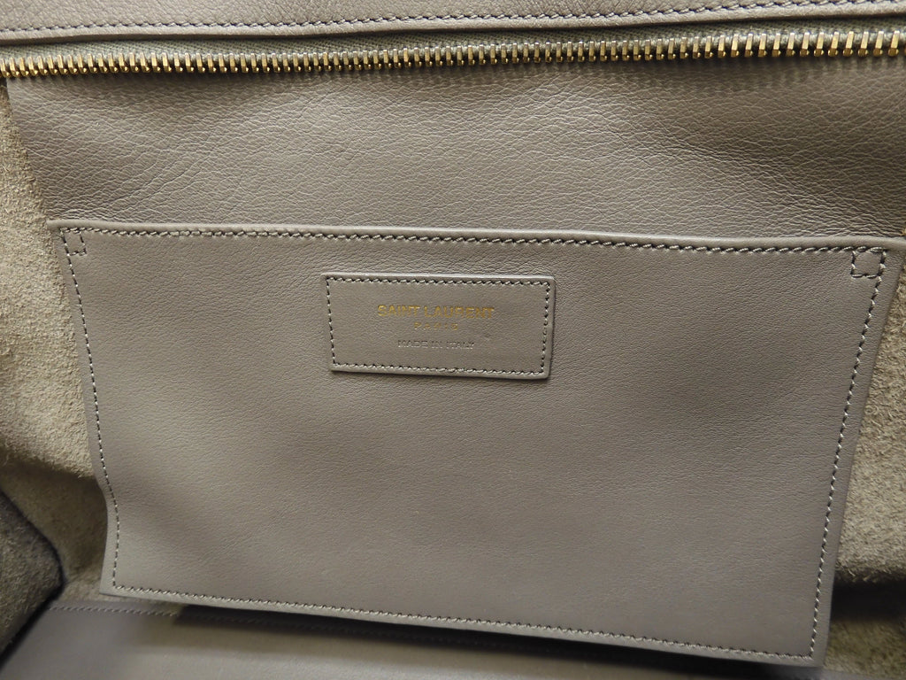 Saint Laurent Cabas Small YSL in pelle grigia Borsa a mano Classic YSL Cabas @ 75