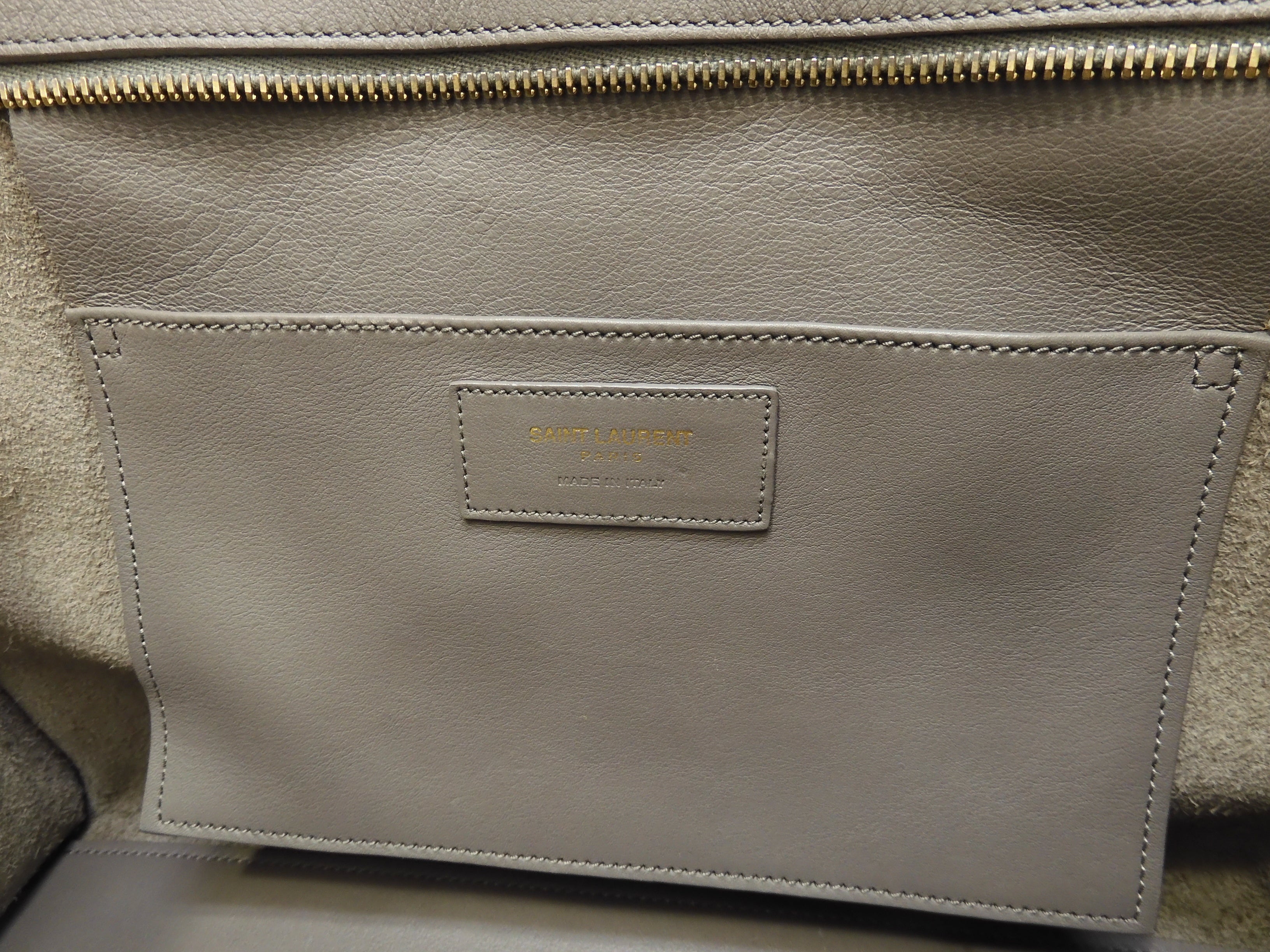 Saint Laurent Cabas Small YSL in pelle grigia Borsa a mano Classic YSL Cabas @ 75