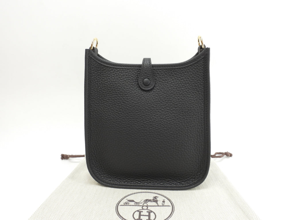 エルメス エヴリンTPM トリヨンクレマンス 黒灰 ポシェットバッグ ゴールド金具 新品@W