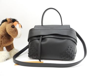 Tod's borsa a mano con tracolla Gommini Small in pelle nera, pochette, nuovo con etichette@2