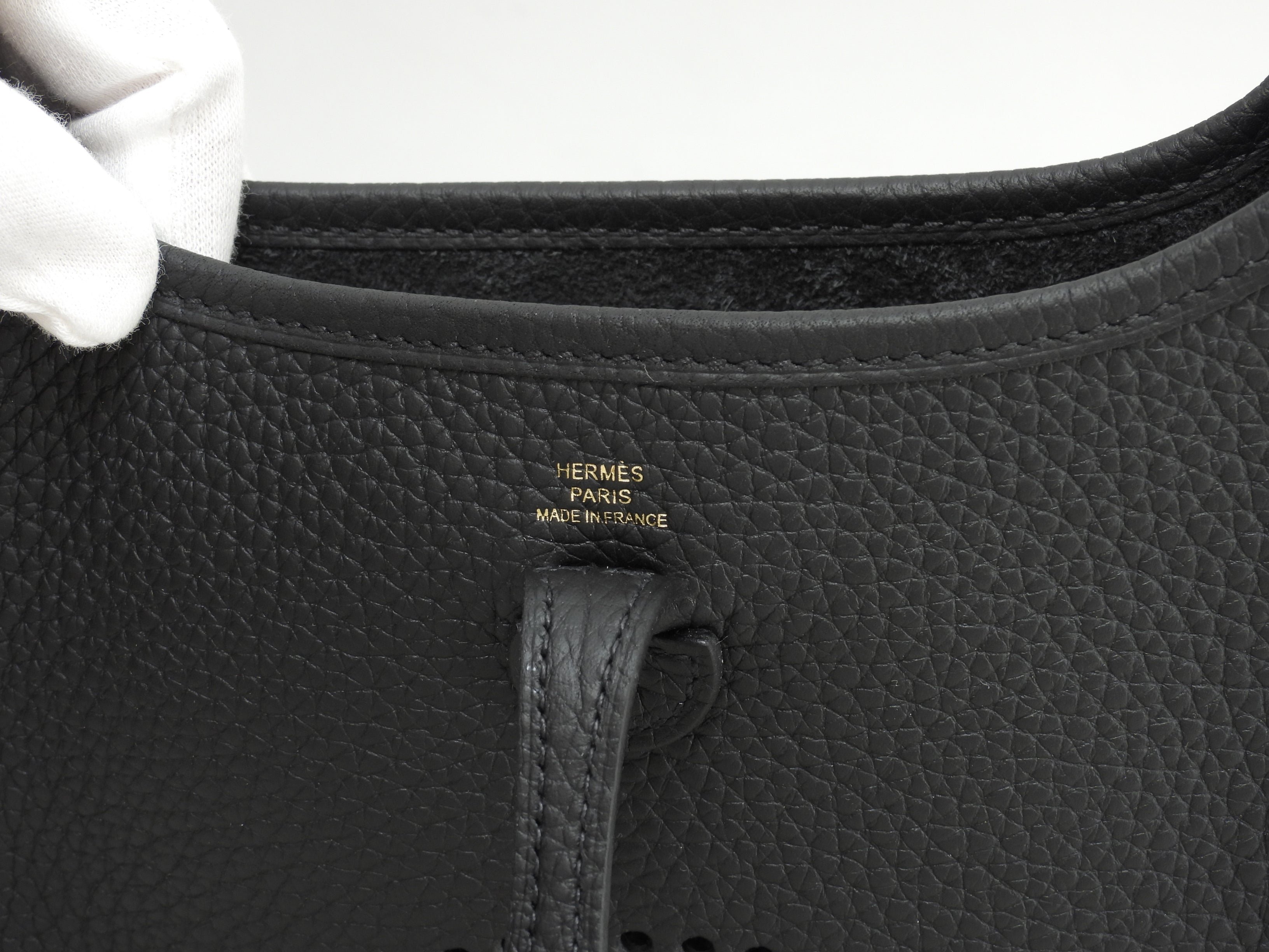 エルメス エヴリンTPM トリヨンクレマンス 黒灰 ポシェットバッグ ゴールド金具 新品@W