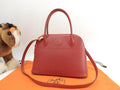 Hermès Bolide 27 Epsom rosso con hardware color oro mini borsa a mano con tracolla tote bag@〇Z