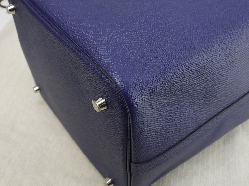 Hermès Picotin Lock MM Tressage Epsom Blu Borsa a mano Shopper @D