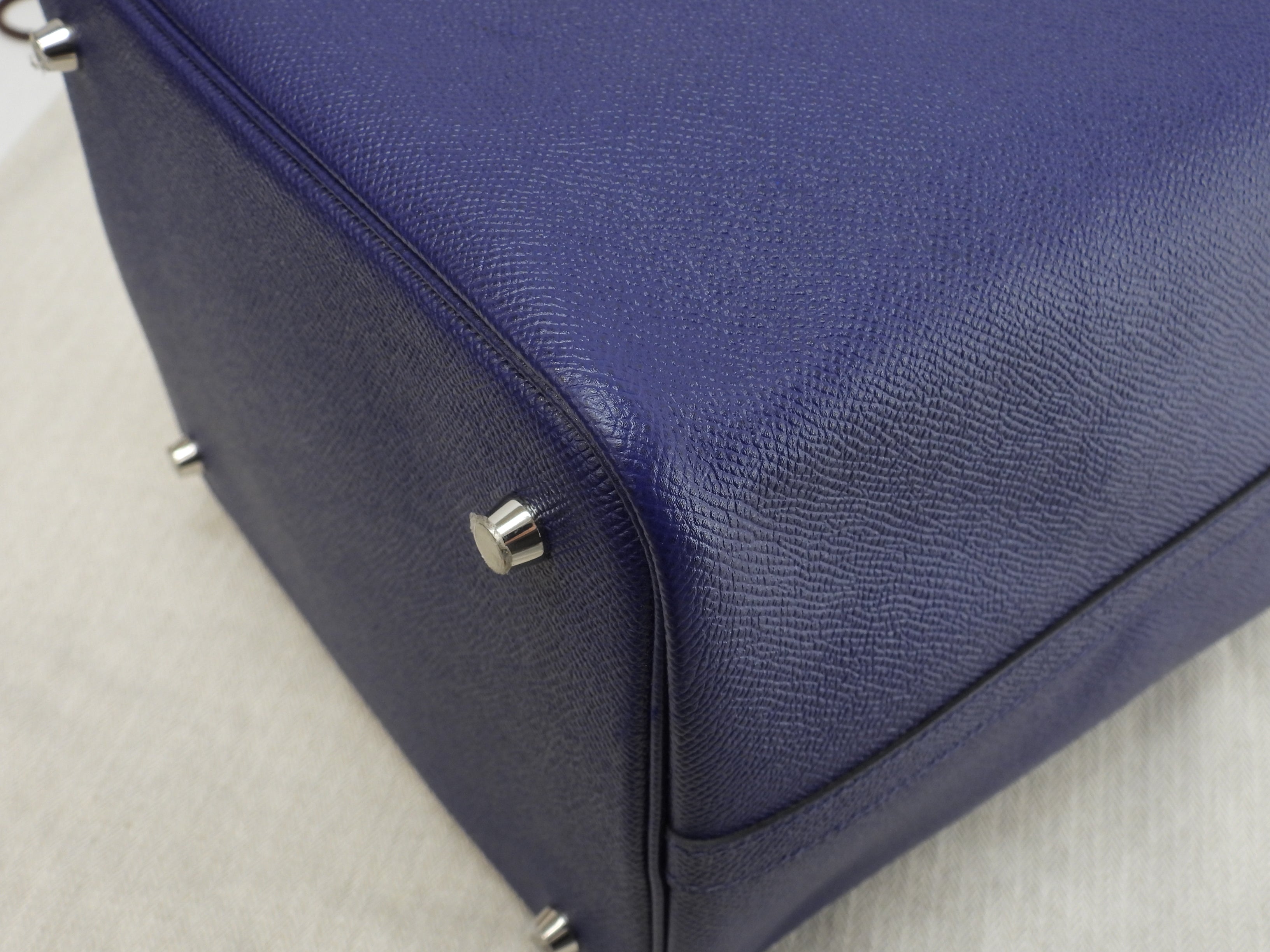 Hermès Picotin Lock MM Tressage Epsom Blu Borsa a mano Shopper @D