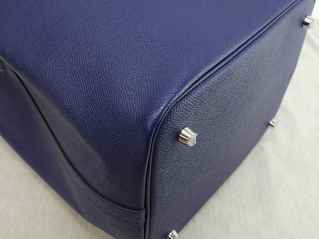 Hermès Picotin Lock MM Tressage Epsom Blu Borsa a mano Shopper @D