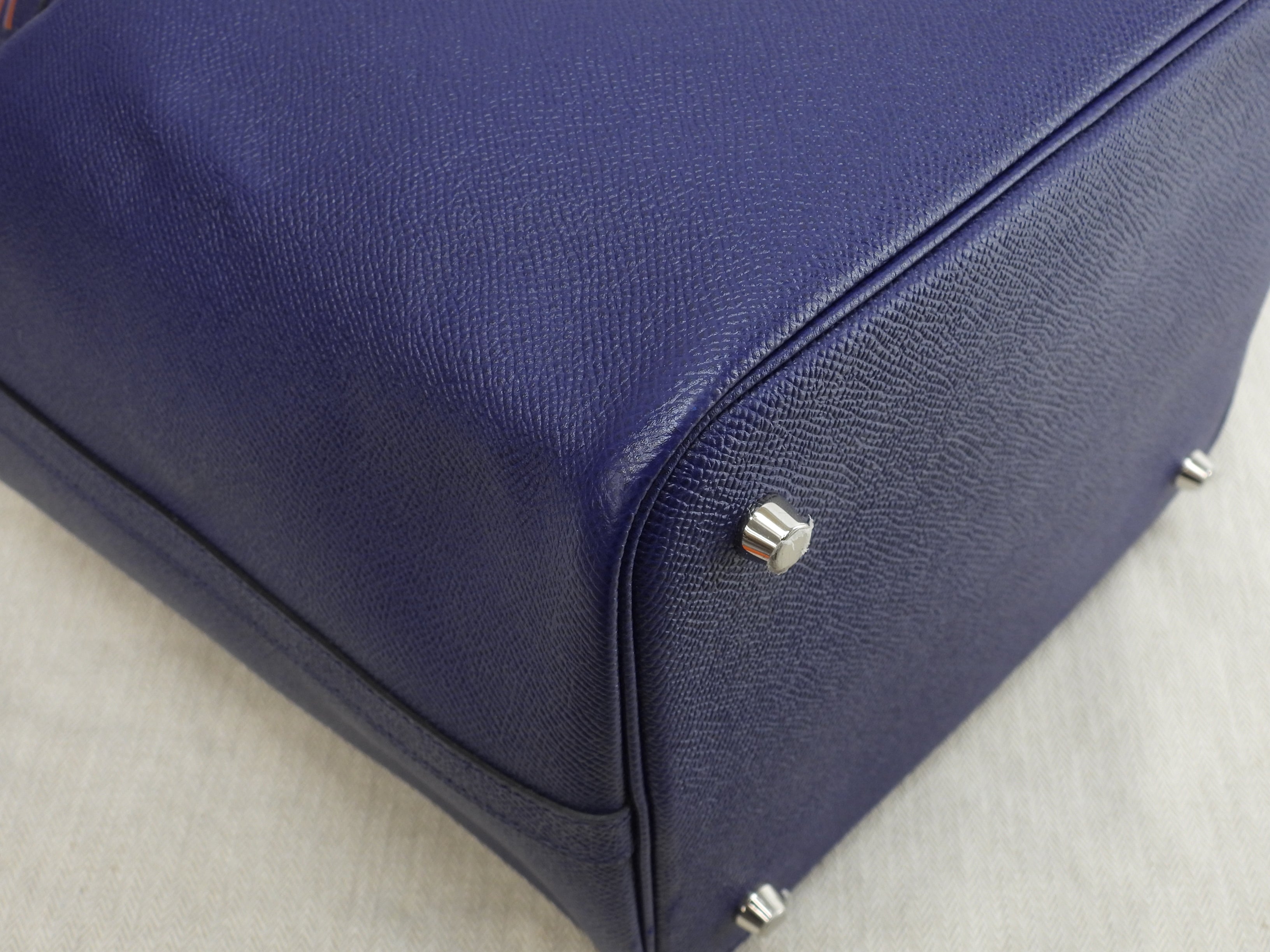 Hermès Picotin Lock MM Tressage Epsom Blu Borsa a mano Shopper @D