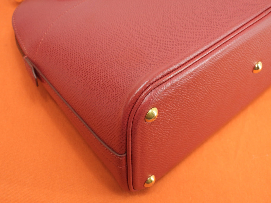 Hermès Bolide 27 Epsom rosso con hardware color oro mini borsa a mano con tracolla tote bag@〇Z