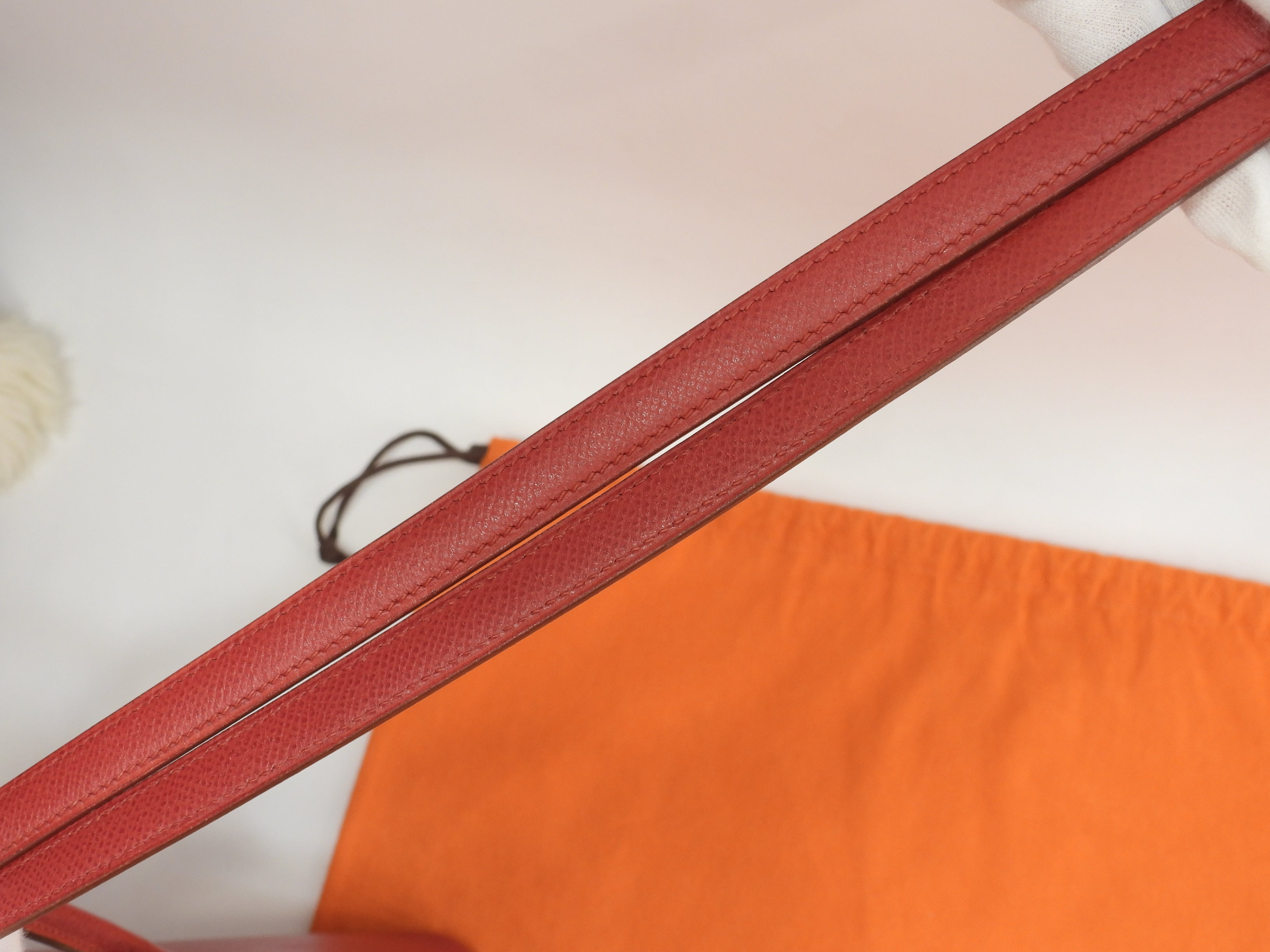 Hermès Bolide 27 Epsom rosso con hardware color oro mini borsa a mano con tracolla tote bag@〇Z