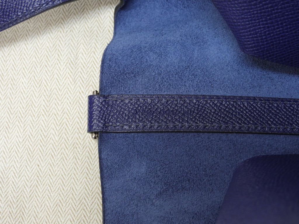 Hermès Picotin Lock MM Tressage Epsom Blu Borsa a mano Shopper @D