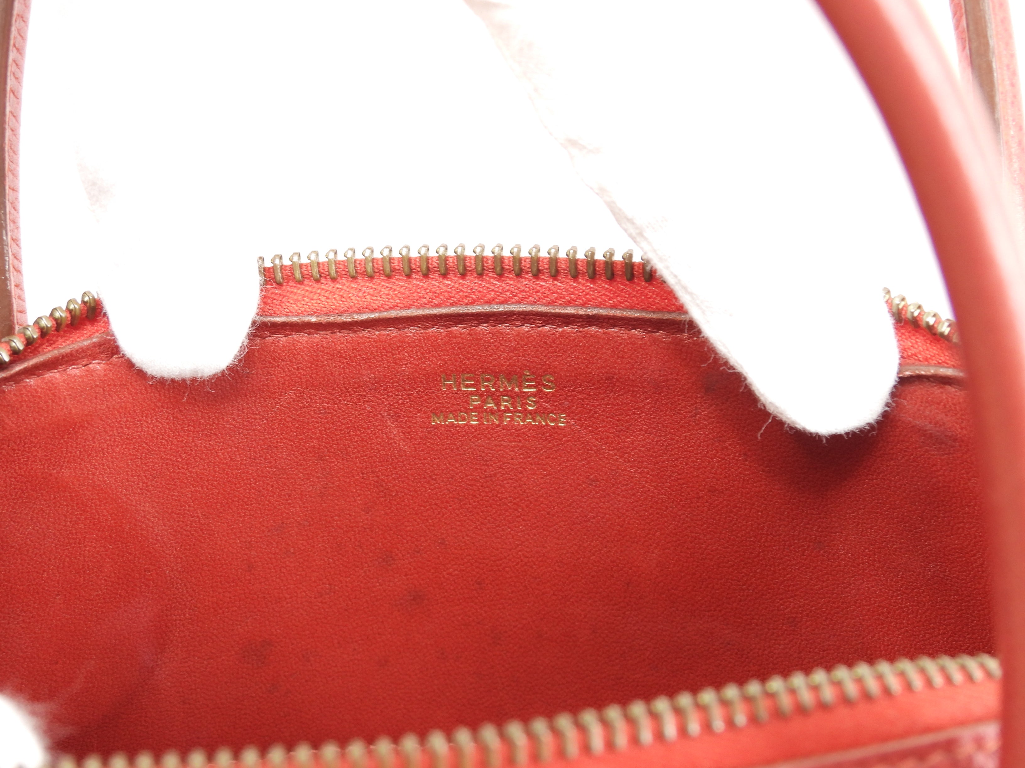 Hermès Bolide 27 Epsom rosso con hardware color oro mini borsa a mano con tracolla tote bag@〇Z
