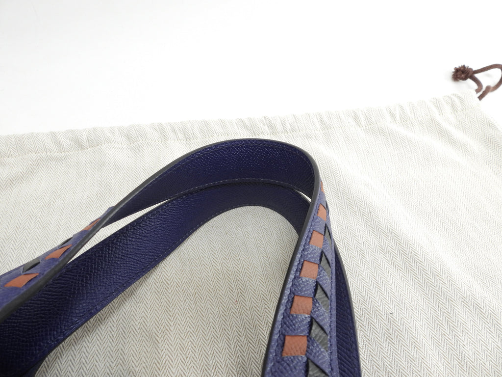 Hermès Picotin Lock MM Tressage Epsom Blu Borsa a mano Shopper @D