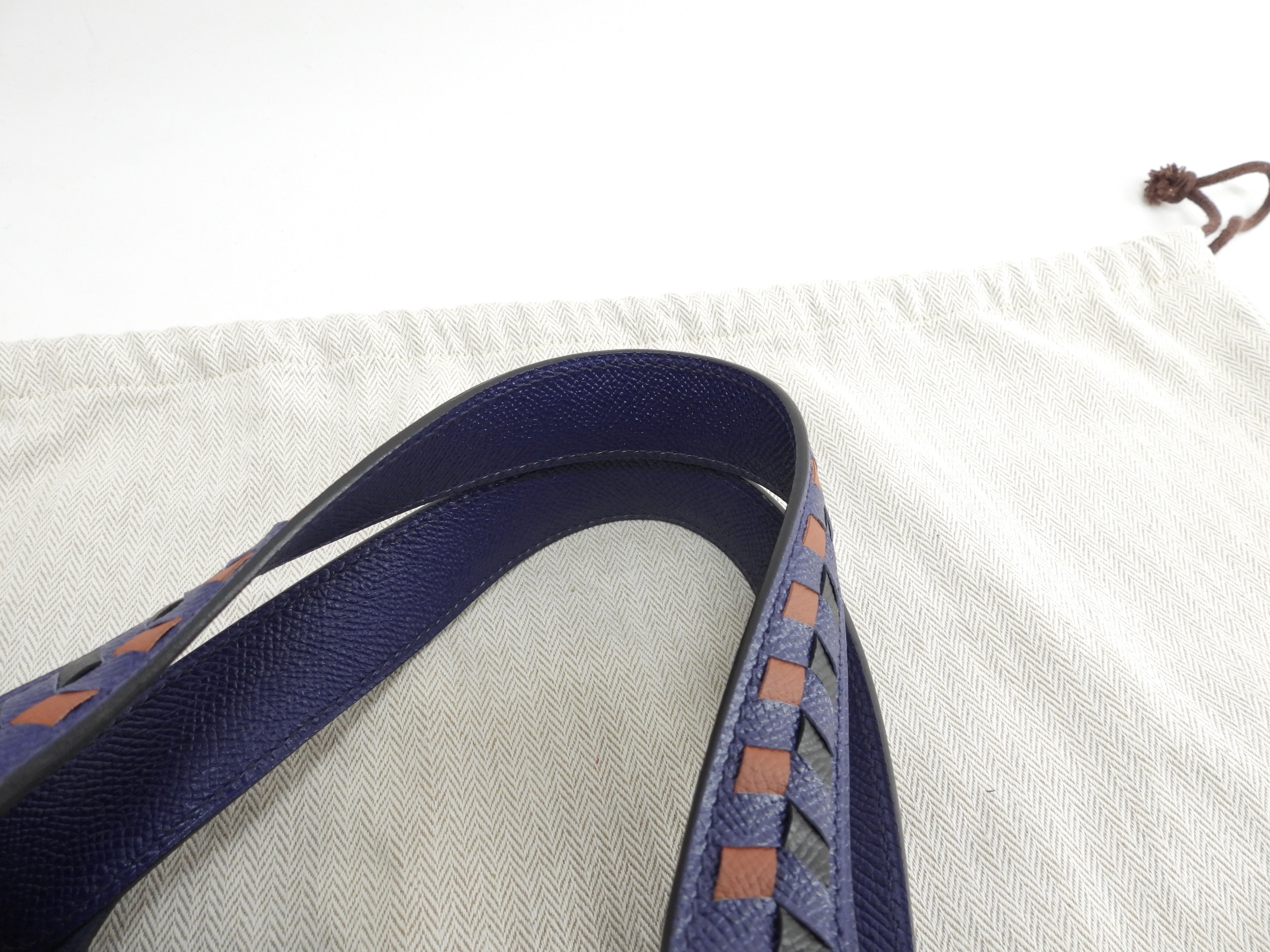 Hermès Picotin Lock MM Tressage Epsom Blu Borsa a mano Shopper @D