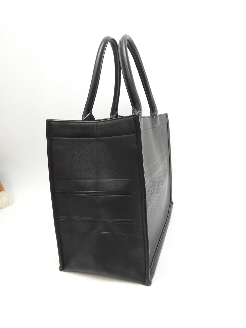 Borsa a mano Christian Dior Book Tote media in pelle nera, condizioni eccellenti@62-MA-0292