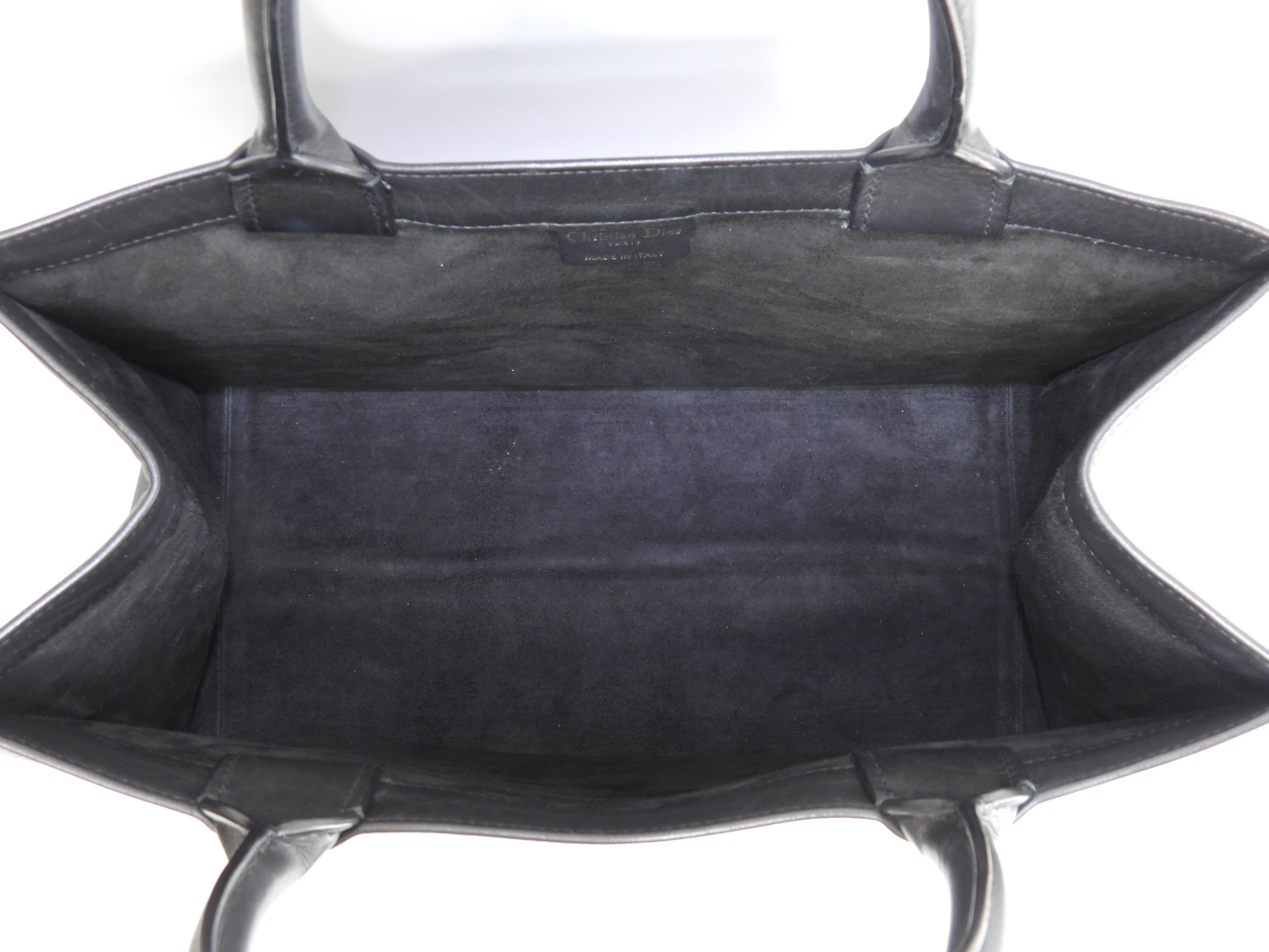 Borsa a mano Christian Dior Book Tote media in pelle nera, condizioni eccellenti@62-MA-0292