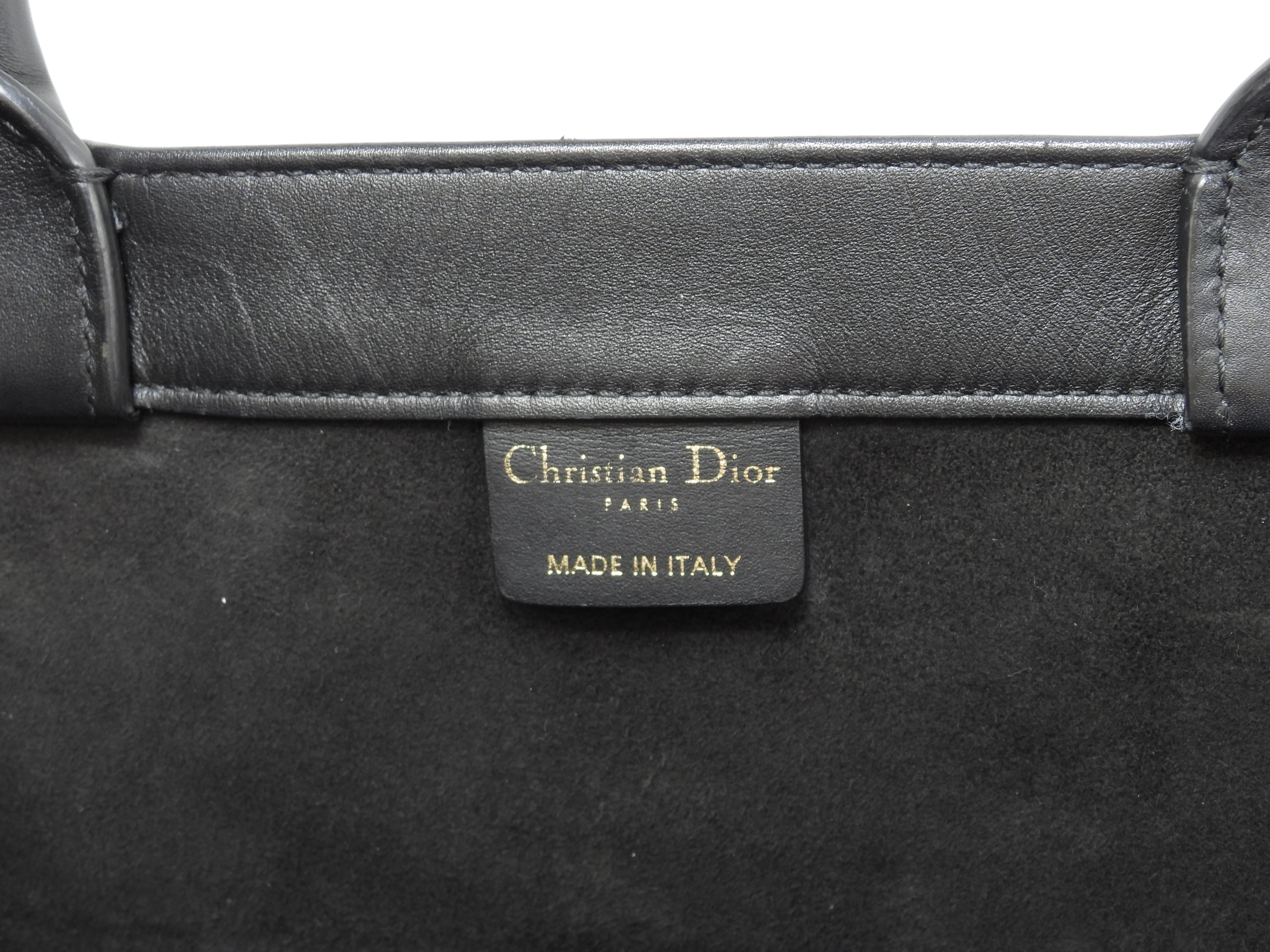 Borsa a mano Christian Dior Book Tote media in pelle nera, condizioni eccellenti@62-MA-0292