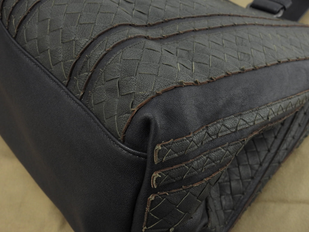 Bottega Veneta Borsa Tote Intrecciato Pelle Blu-Verde Borsa a mano da uomo Come nuova@B05092977D