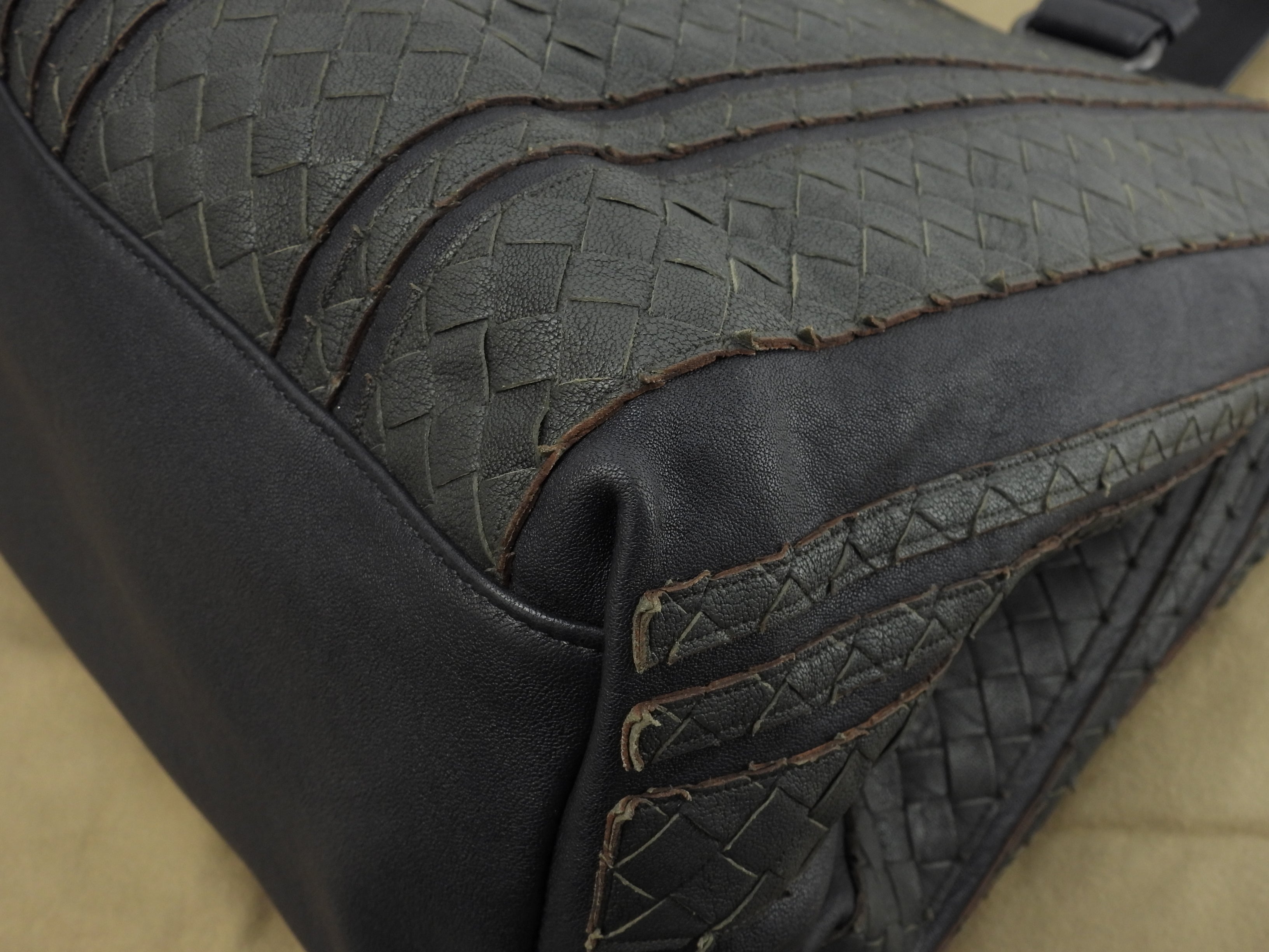 Bottega Veneta Borsa Tote Intrecciato Pelle Blu-Verde Borsa a mano da uomo Come nuova@B05092977D