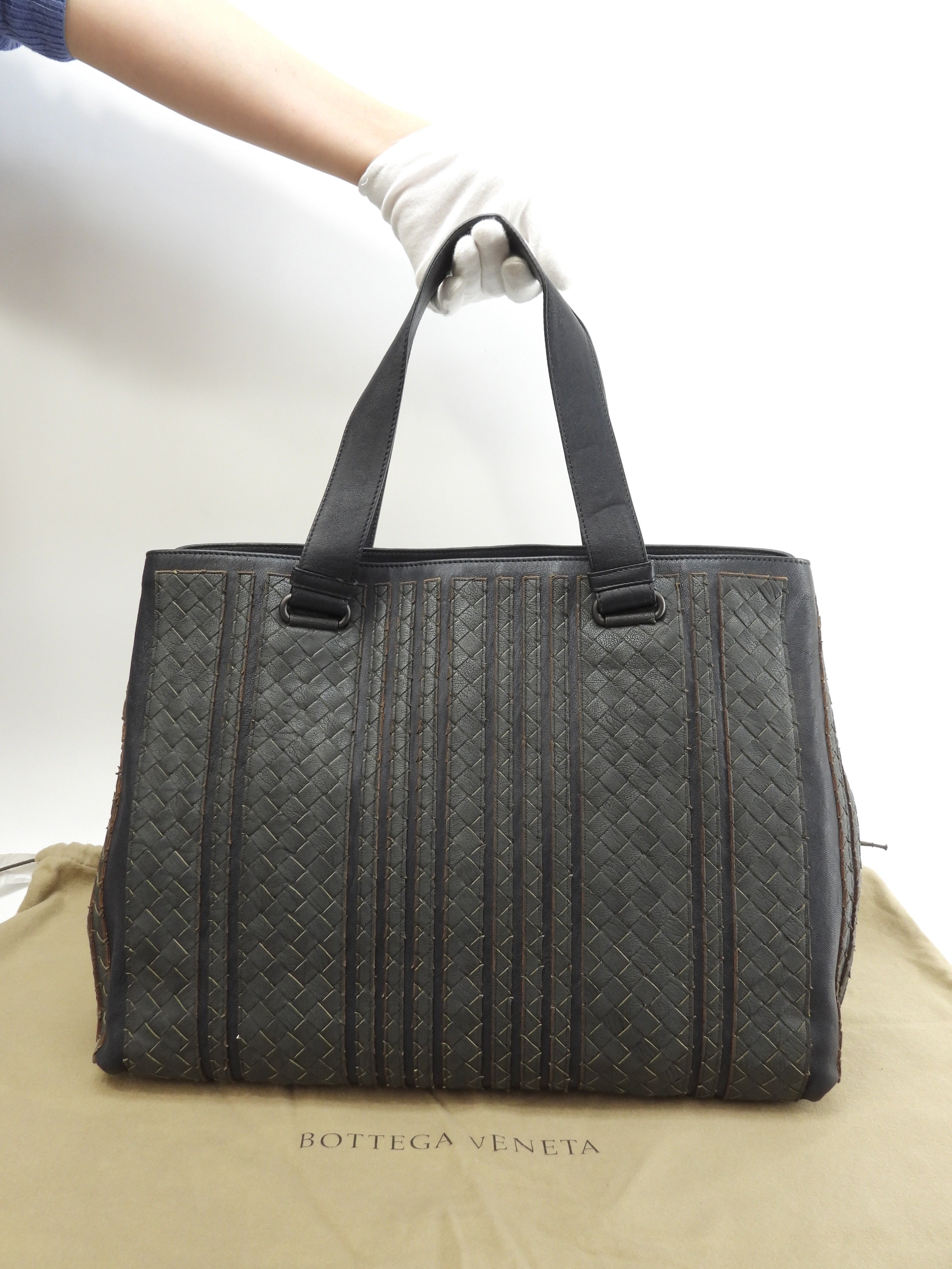 Bottega Veneta Borsa Tote Intrecciato Pelle Blu-Verde Borsa a mano da uomo Come nuova@B05092977D