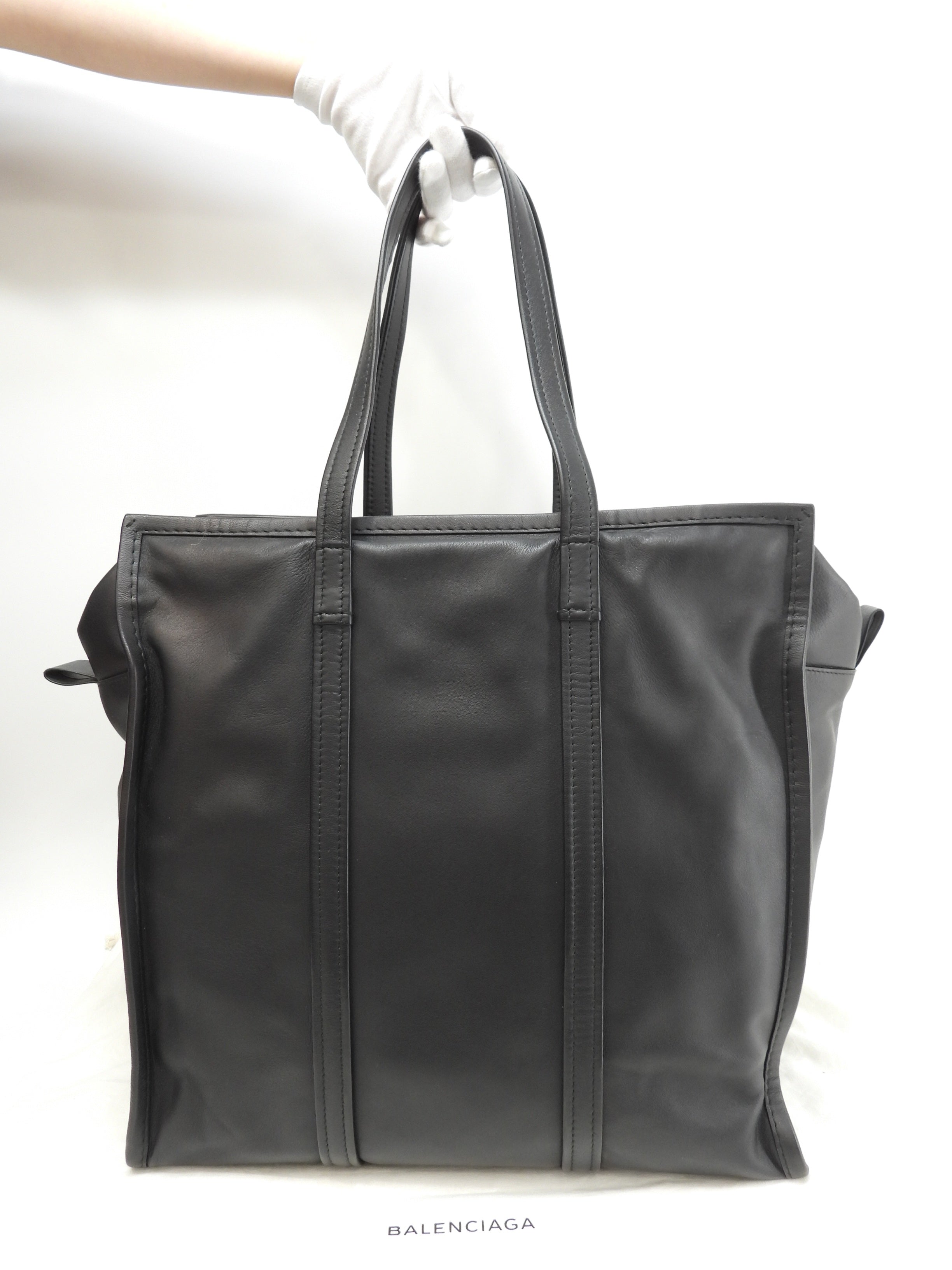 Borsa tote grande Balenciaga Bazar Shopper in pelle nera da uomo, usata, come nuova@ 1