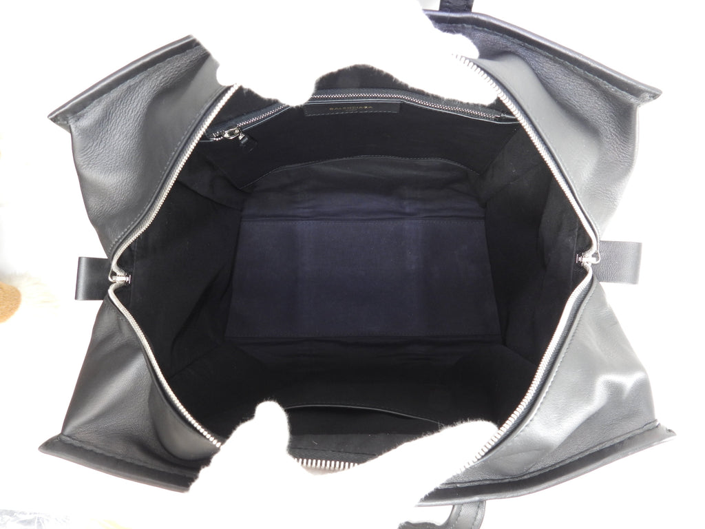 Borsa tote grande Balenciaga Bazar Shopper in pelle nera da uomo, usata, come nuova@ 1
