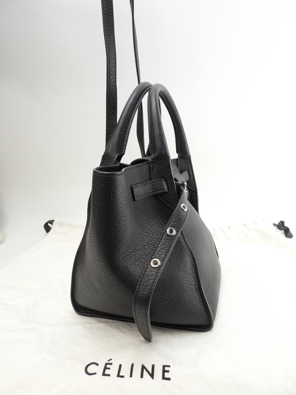 Celine Big Bag Mini Borsa a mano e a tracolla in pelle nera @U-GM-0149