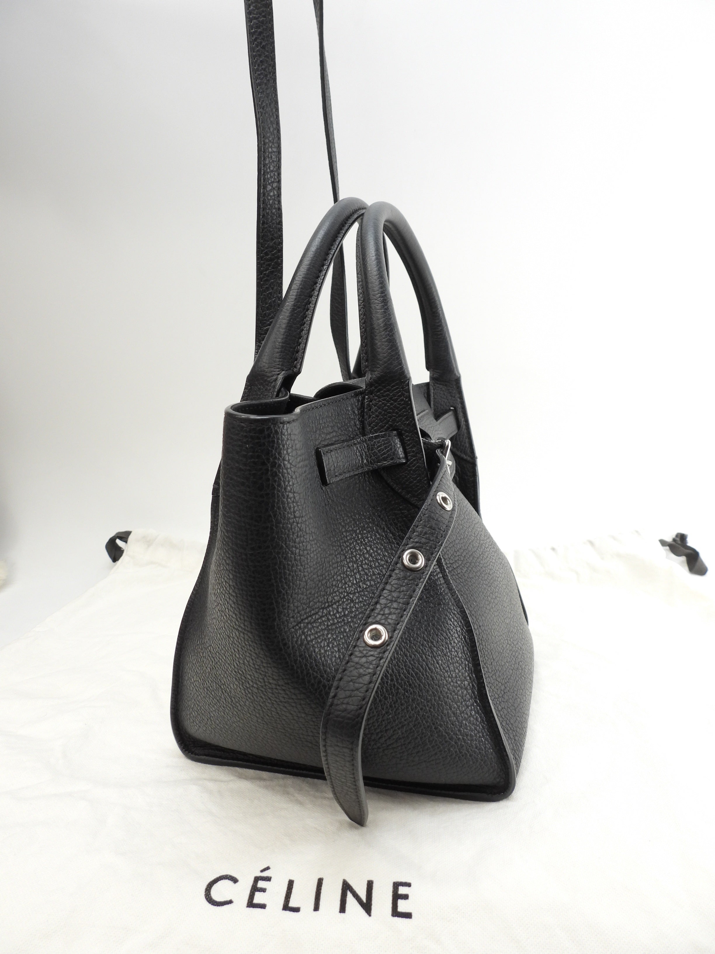 Celine Big Bag Mini Borsa a mano e a tracolla in pelle nera @U-GM-0149