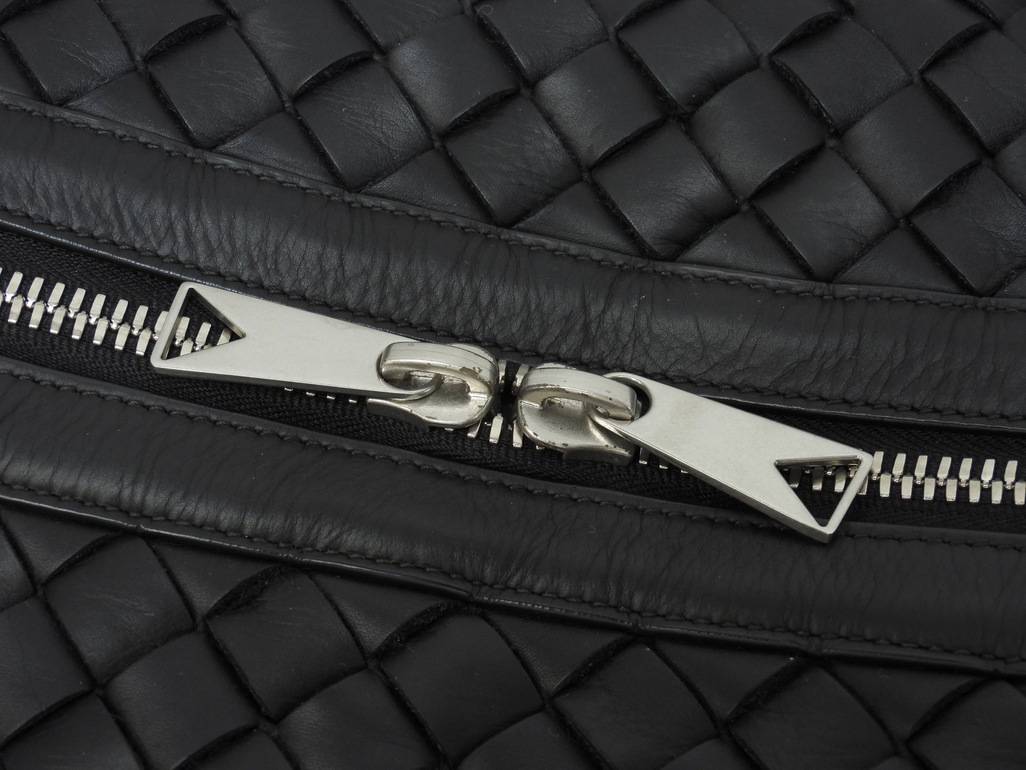 Bottega Veneta Borsa tote oversize con tracolla, motivo Intrecciato, in pelle nera, borsa a mano da uomo, in ottimo stato @IC 2