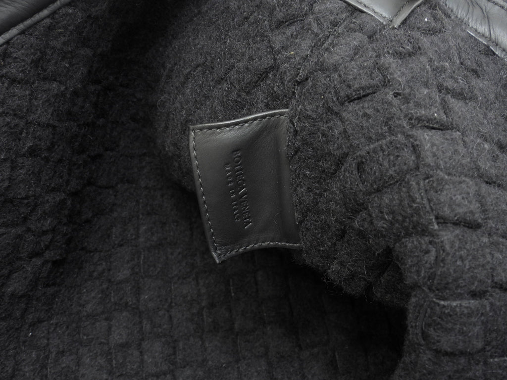 Bottega Veneta Borsa tote oversize con tracolla, motivo Intrecciato, in pelle nera, borsa a mano da uomo, in ottimo stato @IC 2