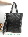 Bottega Veneta Borsa tote da uomo grande Cassette in pelle nera Borsa a tracolla verticale Ottime condizioni@B09253579C
