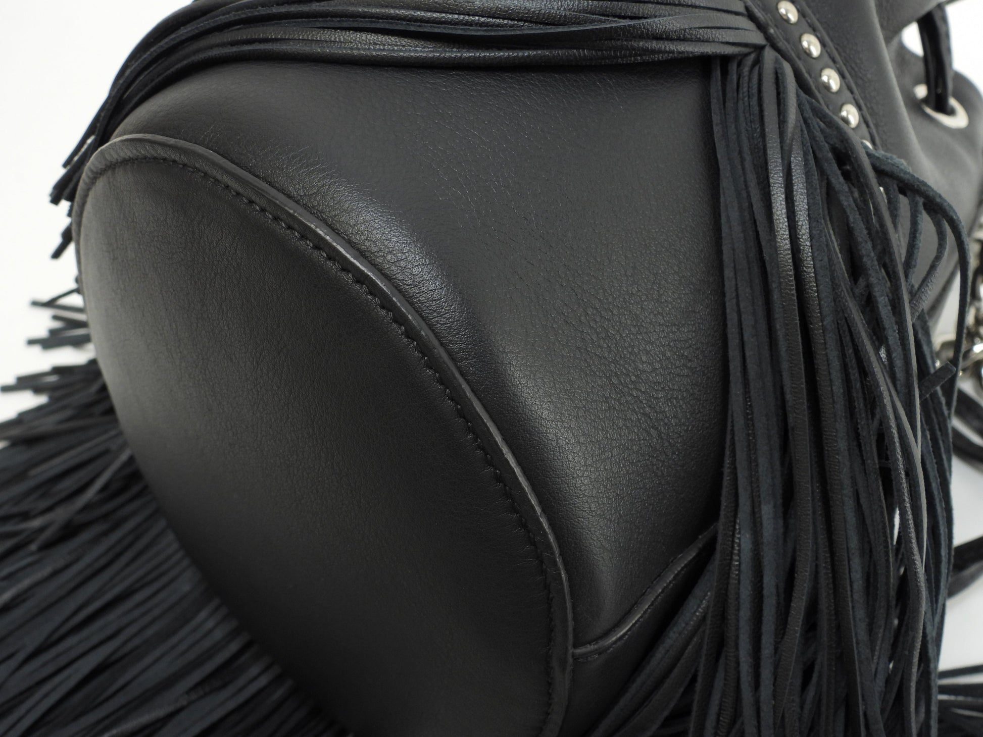 J&Mdavidson カーニバルミニ フリンジ レザー黒 ポシェット 2Wayハンドバッグ 極美品@ 7